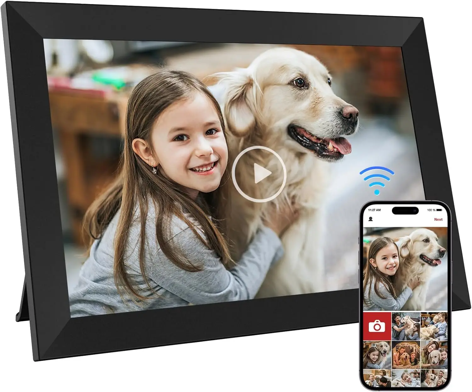 Frameo WiFi Digital Picture Frame With 10.1 Inch IPS Touch Screen,Loading Pictures