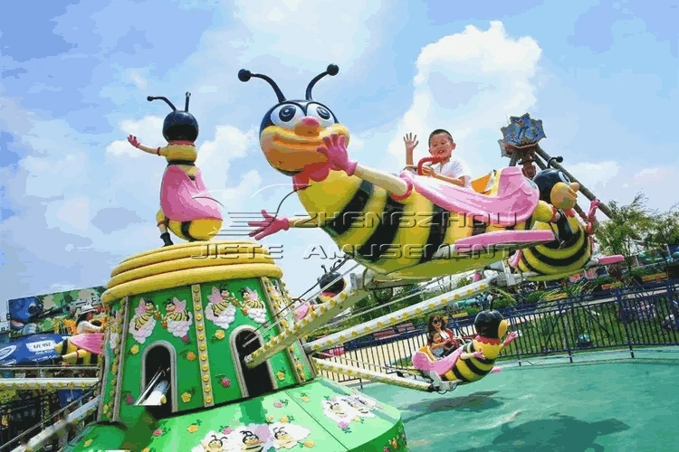 FRP Rotation Dance Bee Self Control Plane Rides For Kids
