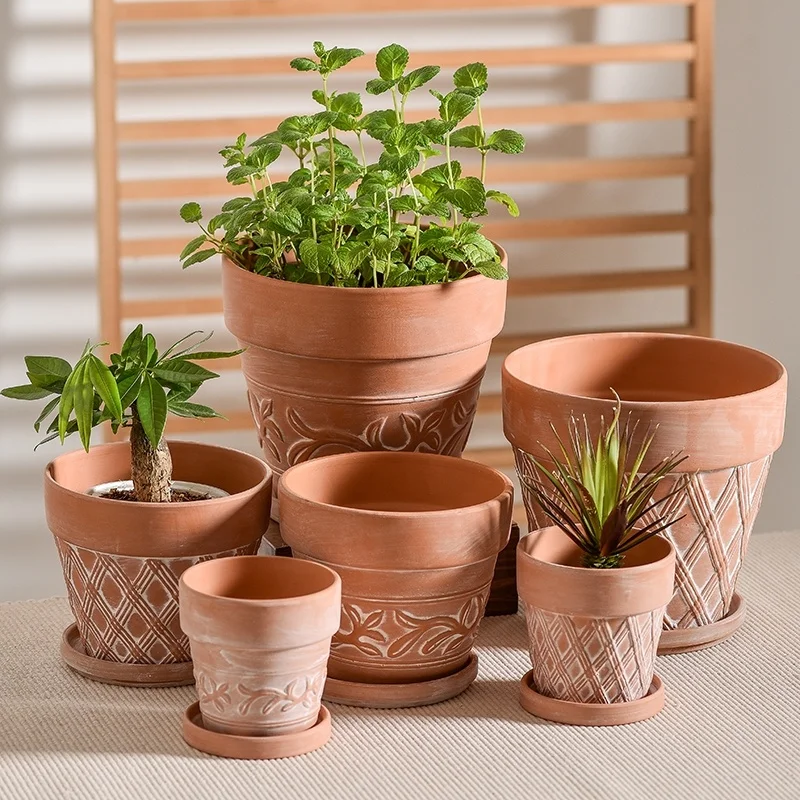 Classical Terracotta Garden Pot for Plants Wholesale Clay Water Pot Used  for Succulents & Flowers Manufactured by Ceramic