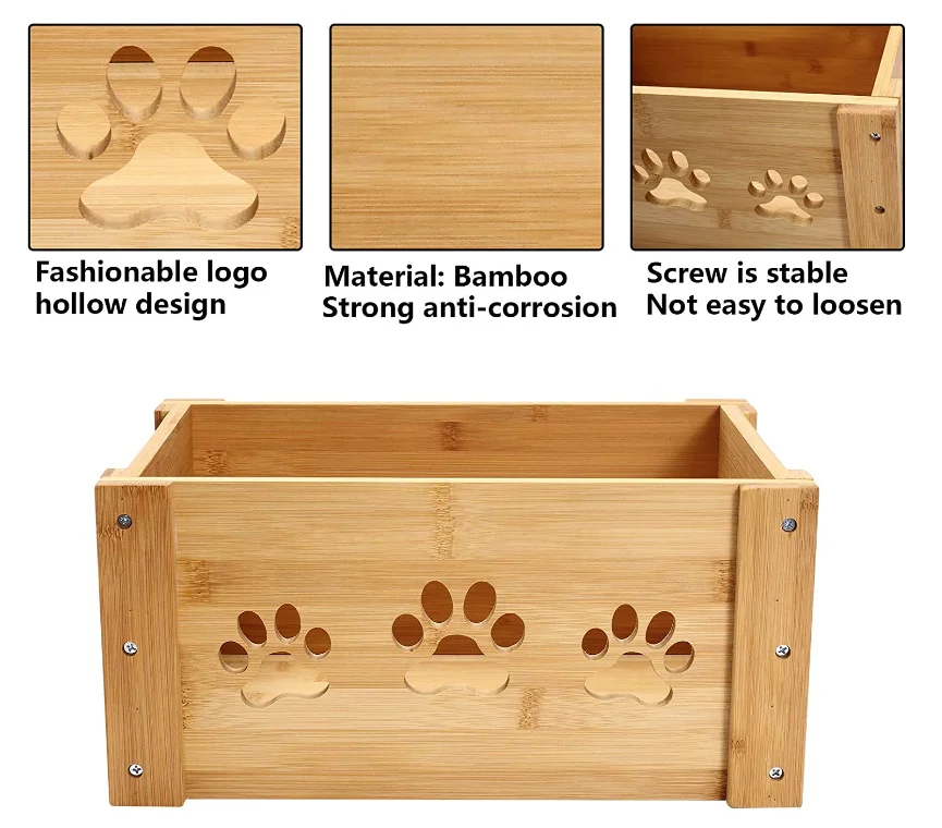 Wooden Dog Toy Storage Box, Dog Toy Bin Dog Toy Organizer with