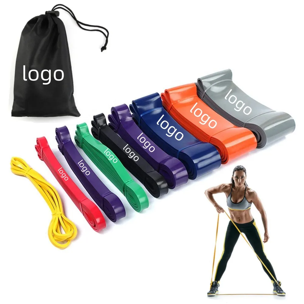 Gym LaTeX Rubber Resistance Stretching Band Set  Custom Logo  Workout Pull up Assist Exercise Fitness Elastic Band Pull-Up Heavy