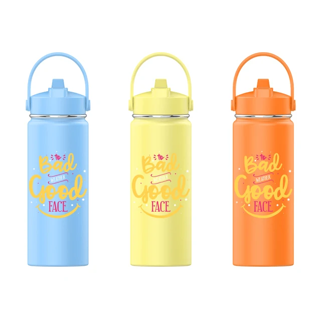 Hot Sale 500ml 17oz Back to School Outdoor Activities for workout Double Wall Stainless Water Bottle With Straw