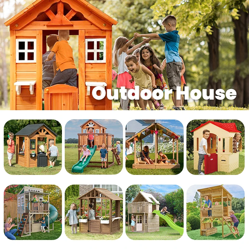 Montessori Outdoor Garden Wooden Kids Role Play Cubby House Preschool Playhouse Play Equipment Daycare Nursery Children Cottage
