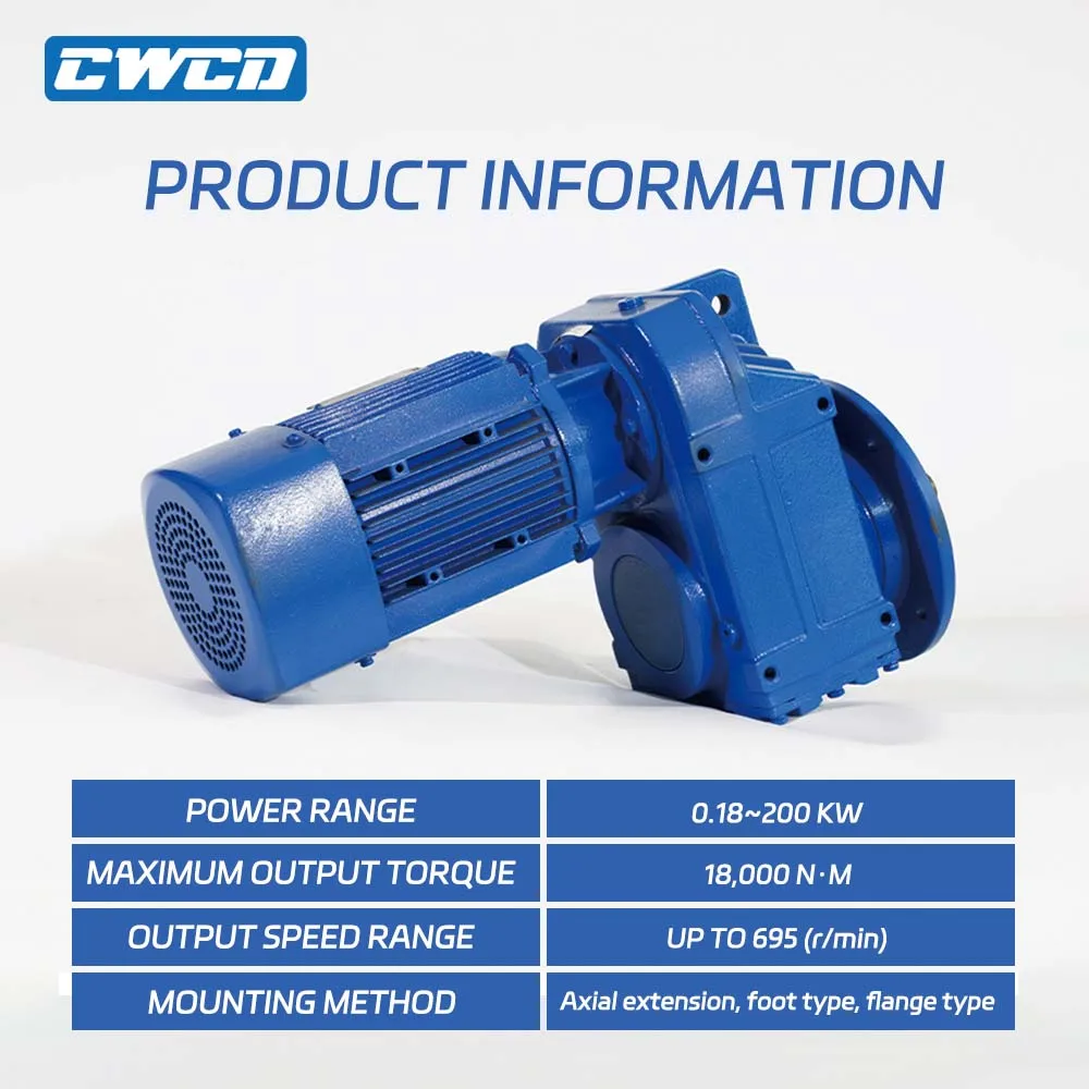 Industrial Application Energy Efficient F Series Speed Reducer Motor Low Noise for Belt Conveyors Worm Gearing NMRV for Farm