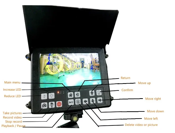 V8-WS29 29毫米摄像机头50m电缆下水道排水管检查摄像机，带DVR功能，用于管道检查