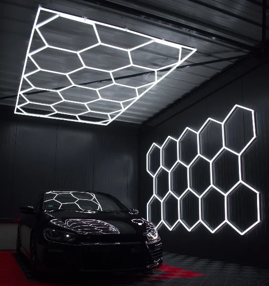 ETOP Professional Factory Hexagon Garage Lighting Detailing Ceiling Light Honeycomb Detailing Lights for Workshop Ceiling