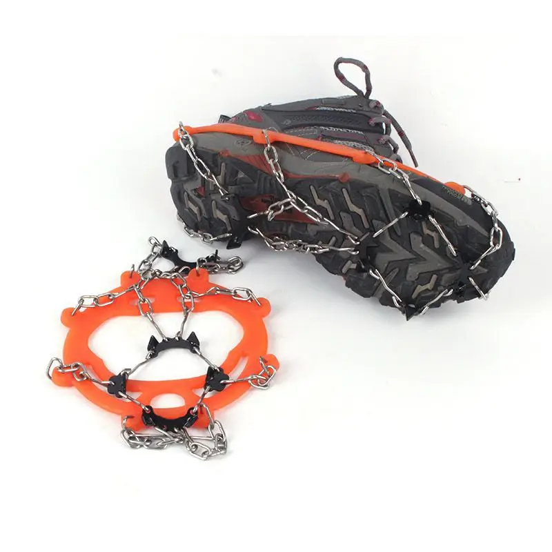 Нескользящие безопасные захваты для снега и льда, защищающие скобы, сцепляющие скобы, захваты для обуви с нескользящим 19 зубцами, обувь с шипами из нержавеющей стали
