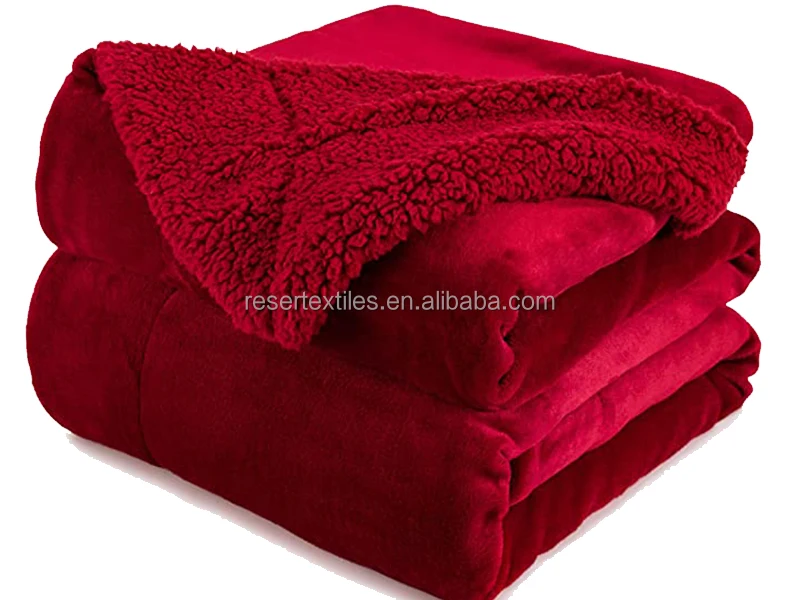 Reversible Sherpa Knitted Winter Throw Twin Queen Size Soft Warm Sofa Bed Couch Blankets | SUPER SOFT | WARM SOLID BLANKET