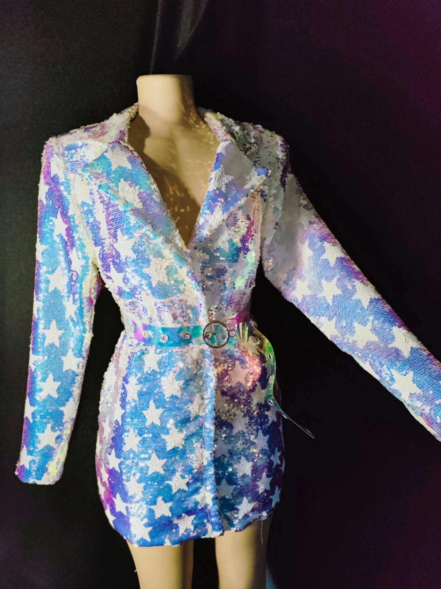 Shimmering Sequin Blazer Dress - Perfect for Stage Performance