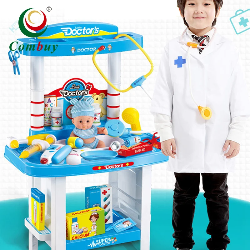 Дошкольный игровой набор, медицинский стол, детский докторский набор, игрушка для детей