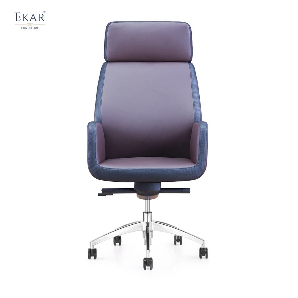 Elegant Top-Grain Leather Office Chair with Sturdy Steel Frame factory