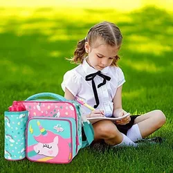 Мультяшная Детская сумка для обеда изолированная студентов школы путешествий кемпинга