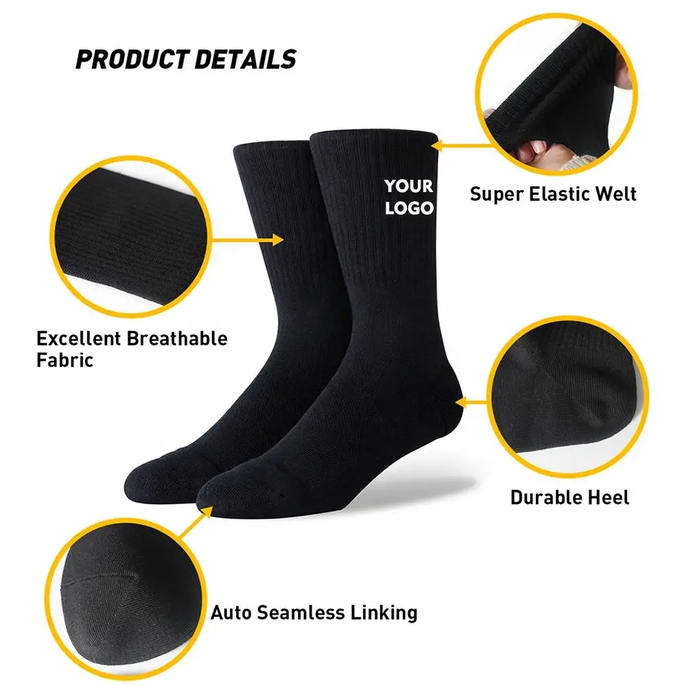 Uron 2022 High Quality Low Moq 100 Custom Made Cotton Socks Custom
