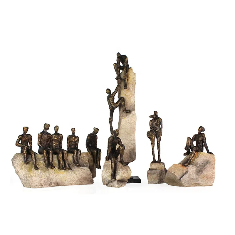 Resin stone imitated resin bronze abstract figure statue home decor