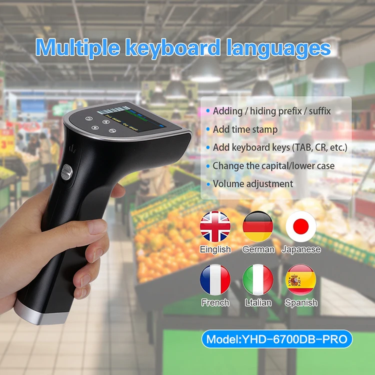 Yhdaa Barcode Scanner With Screen Bluetooth Barcode Scanner Wireless
