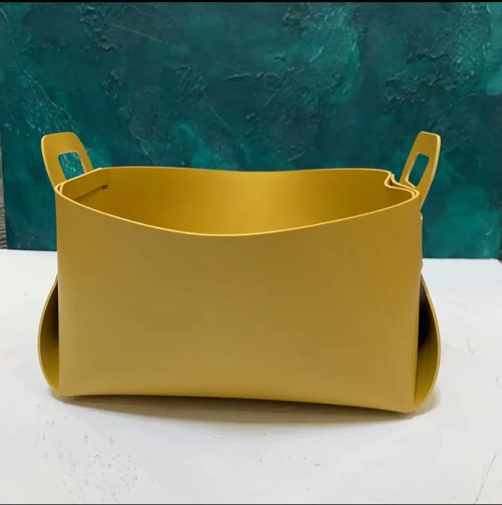 Leather Home Storage Box Desktop Foldable Sundry Storage Baskets Organizer Storage