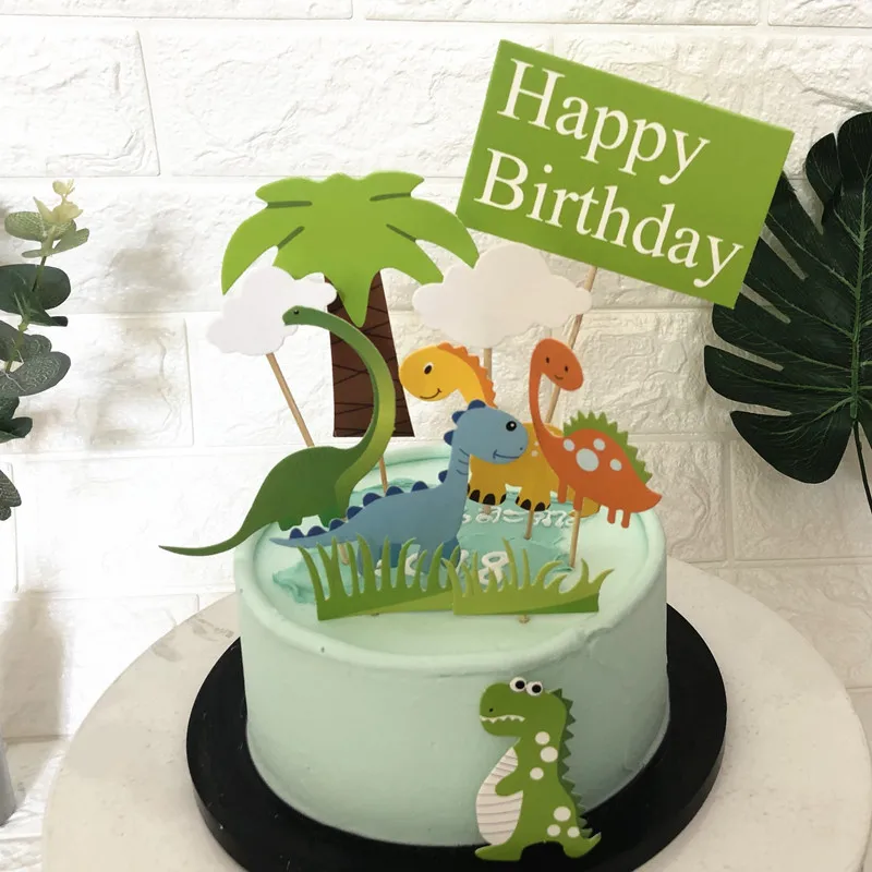 16PCS Cute Dinosaur Roar Cake Topper Dino Cartoon Happy Birthday Forest Baking Cupcake Topper Insert Safari Theme Party Decorations Jurassic World Cake Toppers Birthday Party Needs I.310635466