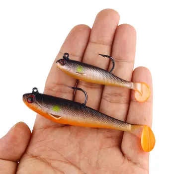 Artificial Soft Bait With Jig Head 6g 12g Jigging Soft Lure Rubber Pesca Fishing Bass Lures Swim Bait With T Tail – Soft Lure – view 4