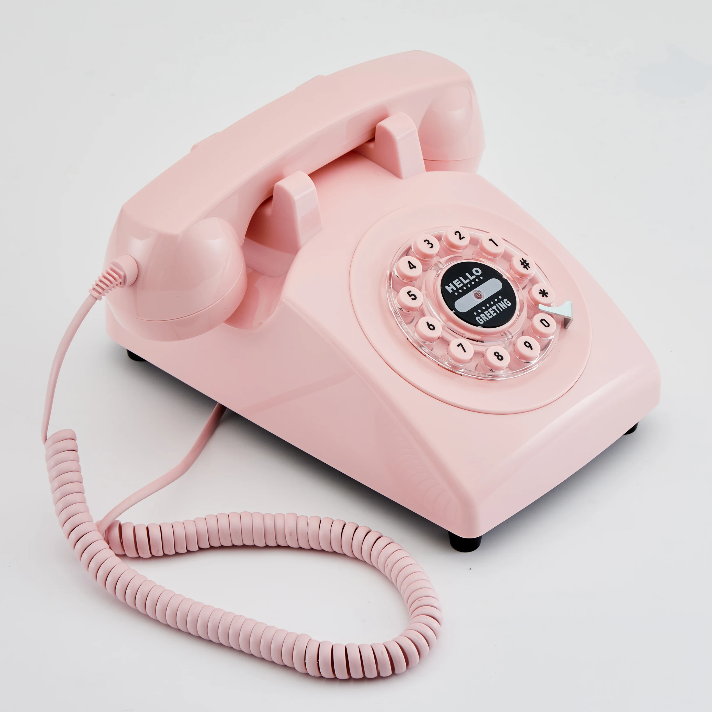 Simple Pink Retro Antique Telephone House Decorated In Pink Theme
