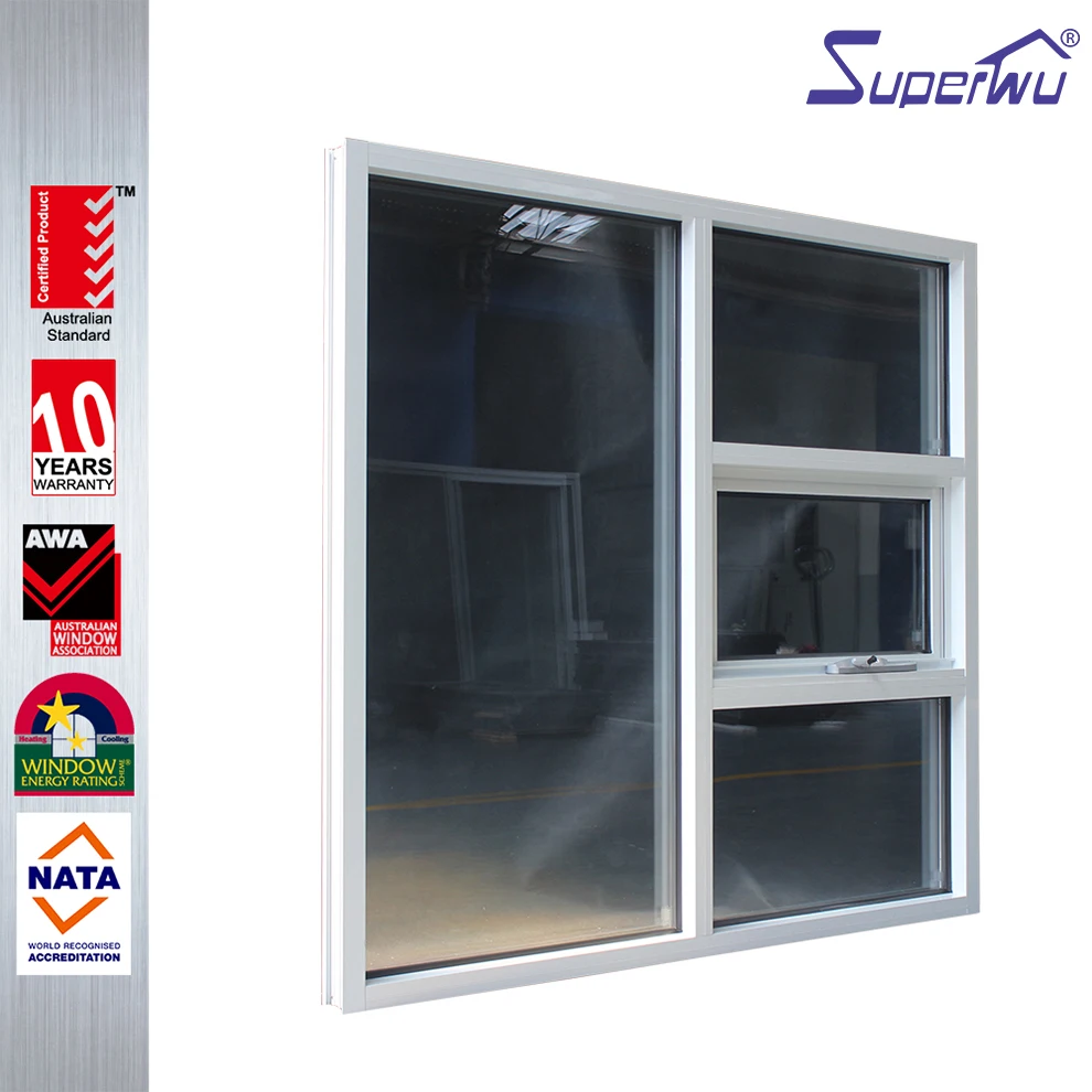 Australia market double glazed glass aluminum frame American aluminium awning windows black color
