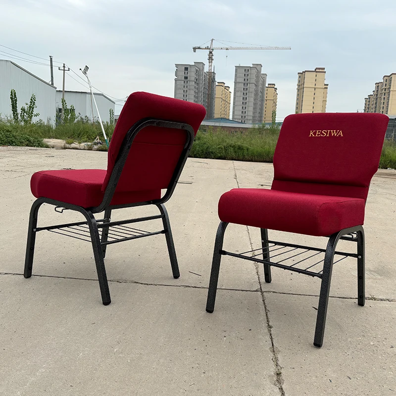 Factory Modern Cheap Popular Padded Burgundy Stackable Church Chair for Sale
