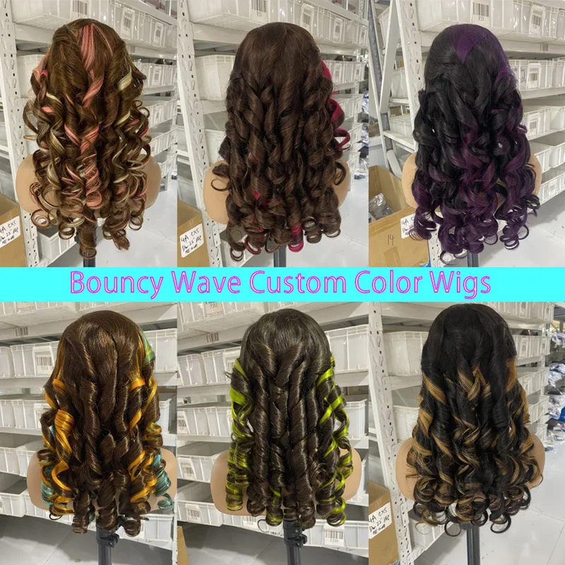 Funmi Super Double Drawn Wig,Raw Virgin Lace Front Loose Wave Bouncy Curly Wigs,Cheap HD Human Hair Wigs Chinese Hair Vendor
