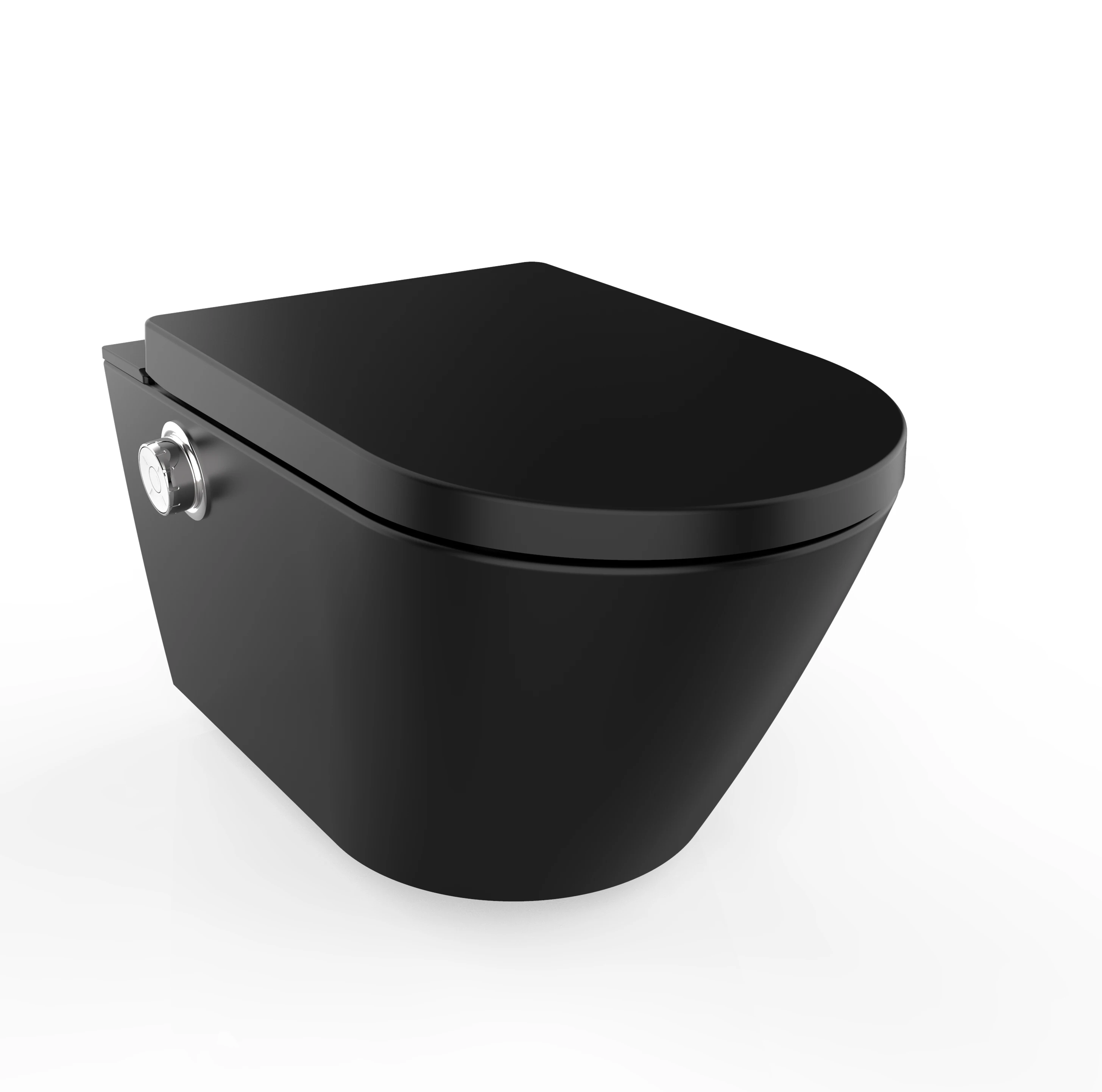 Европейское стандартное матовое черное умное сиденье для унитаза настенное P-Trap роскошное