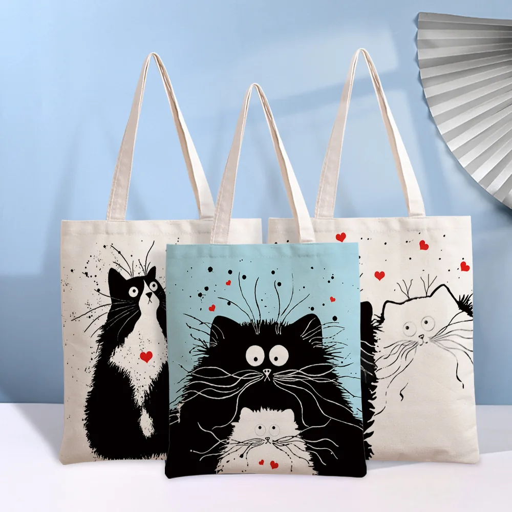 Black Cat Cotton tote bag