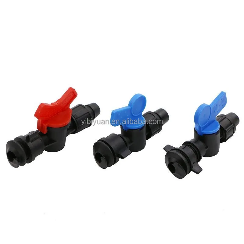 Plastic PE Pipe and Drip Irrigation Drip Tape Fitting Valve with Easy Installation for 16mm Dripline Head Connector