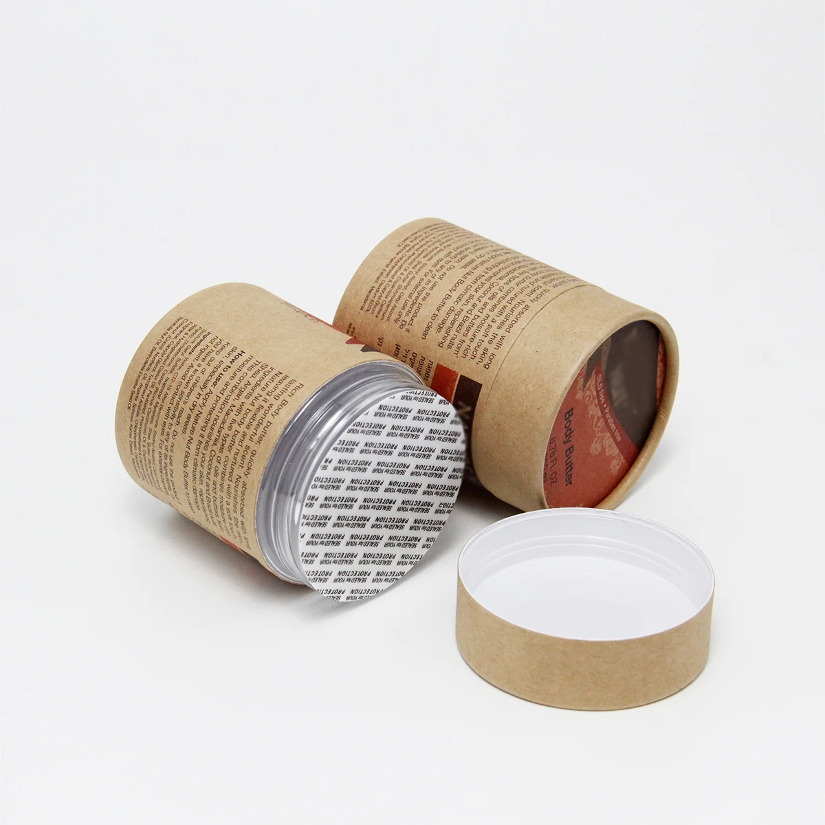 Body Butter Cosmetic Cream Jar Paper Packaging Tube Screw Lid Paper Tube