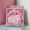 Pink-velvet hair tie 6-piece set-gift box