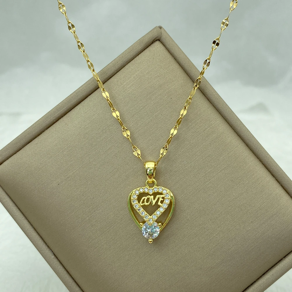 Wholesale Custom Fashionable Stainless Steel Gold Necklaces Bulk Mix