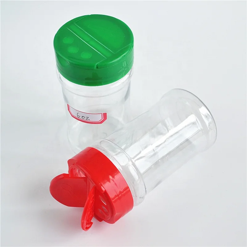 Plastic Spice Container Salt Shaker and Pepper Bottle with Flip Cap