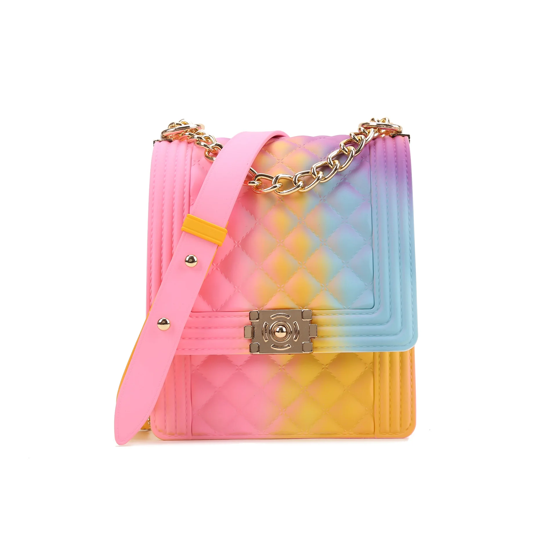 Rainbow Jelly Purse, High Imitation Pearl Tote Bag,Mini Colorful Matte  Crossbody Bag, Fashion PVC Handbag for Children, Colorful J: Buy Online at  Best Price in Egypt - Souq is now Amazon.eg