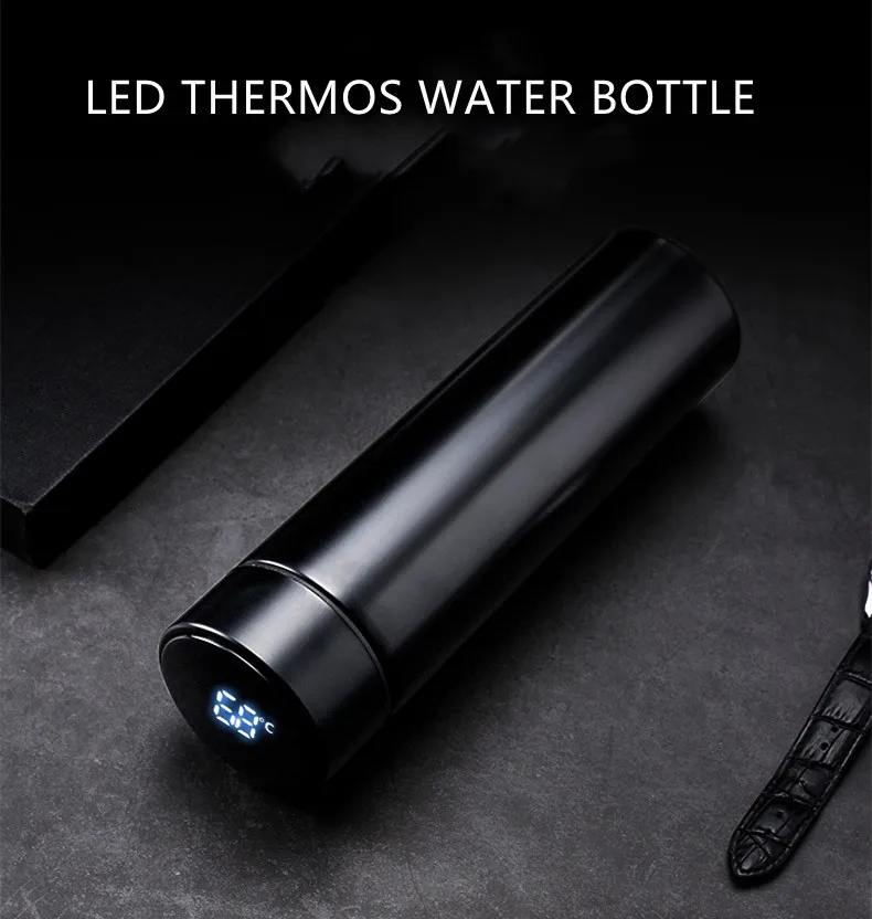 Custom Led Water Bottle Temperature Display Vacuum Thermal Flask