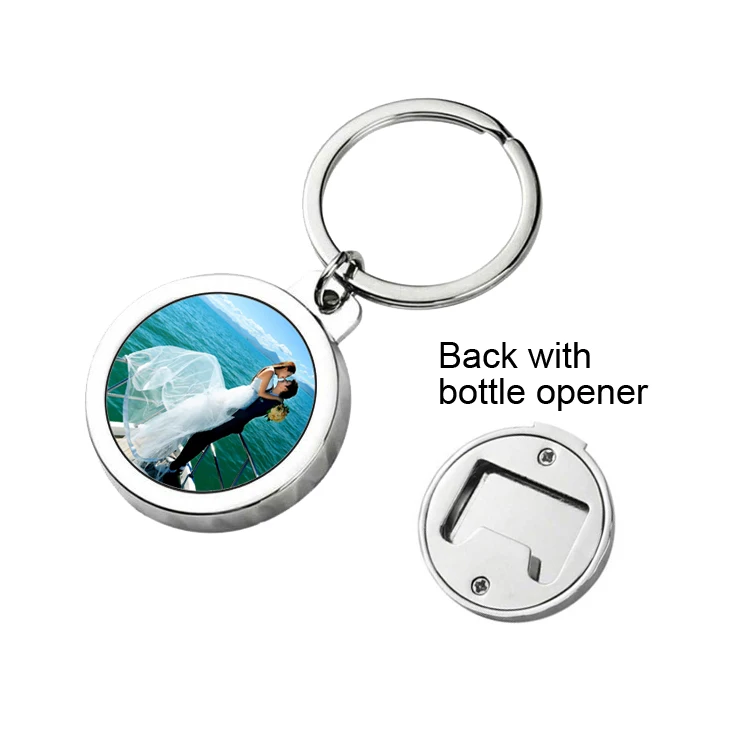 DIY Metal Round All in One Keyring Bottle Opener Blank Sublimation Bottle Opener Keychain