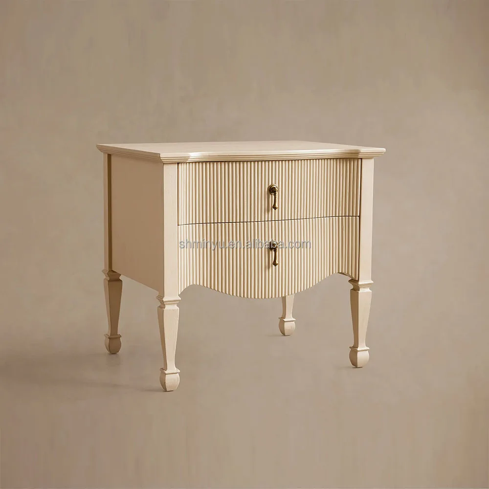 Handmade wood nightstand with two drawers