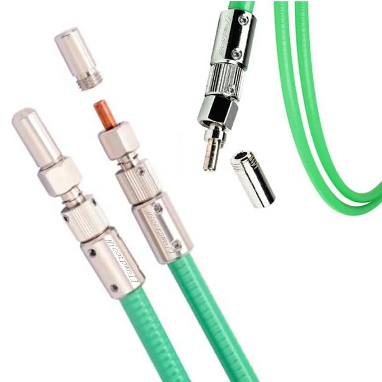 D80 Fiber Optic Cable with 200μm to 800μm Core Diameters Featuring Sapphire and Air Gap Protection and Precisely Polished D80 Fiber Connectors