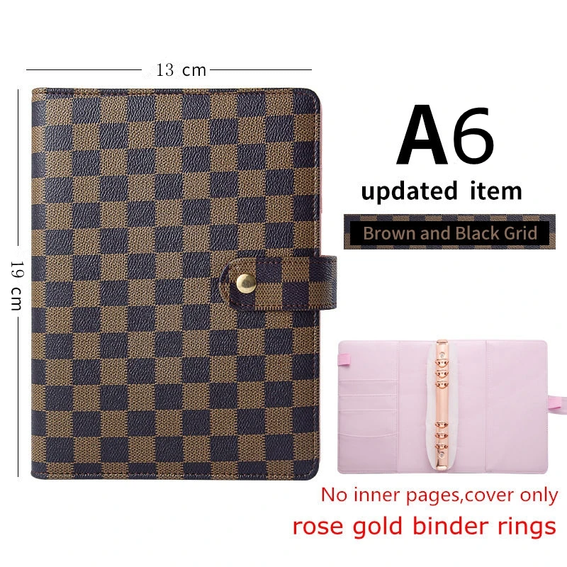 Business A6 Budget Binder Wallet Notebook Customised Brown Checkered Budget  Cash Planner Binder With 10pcs Zipper Envelopes - Buy Custom Pu Leather