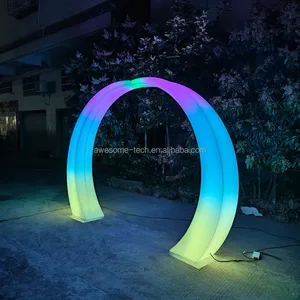 Colorful IP65 Waterproof Rechargeable LED Arch Light with Remote Control White for Outdoor Events Festivals Backyard Decorations