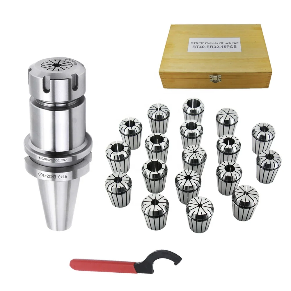 BT40 ER32 15PCS コレットセット 0.008mm 精度 CNC用 アルミ箱付き