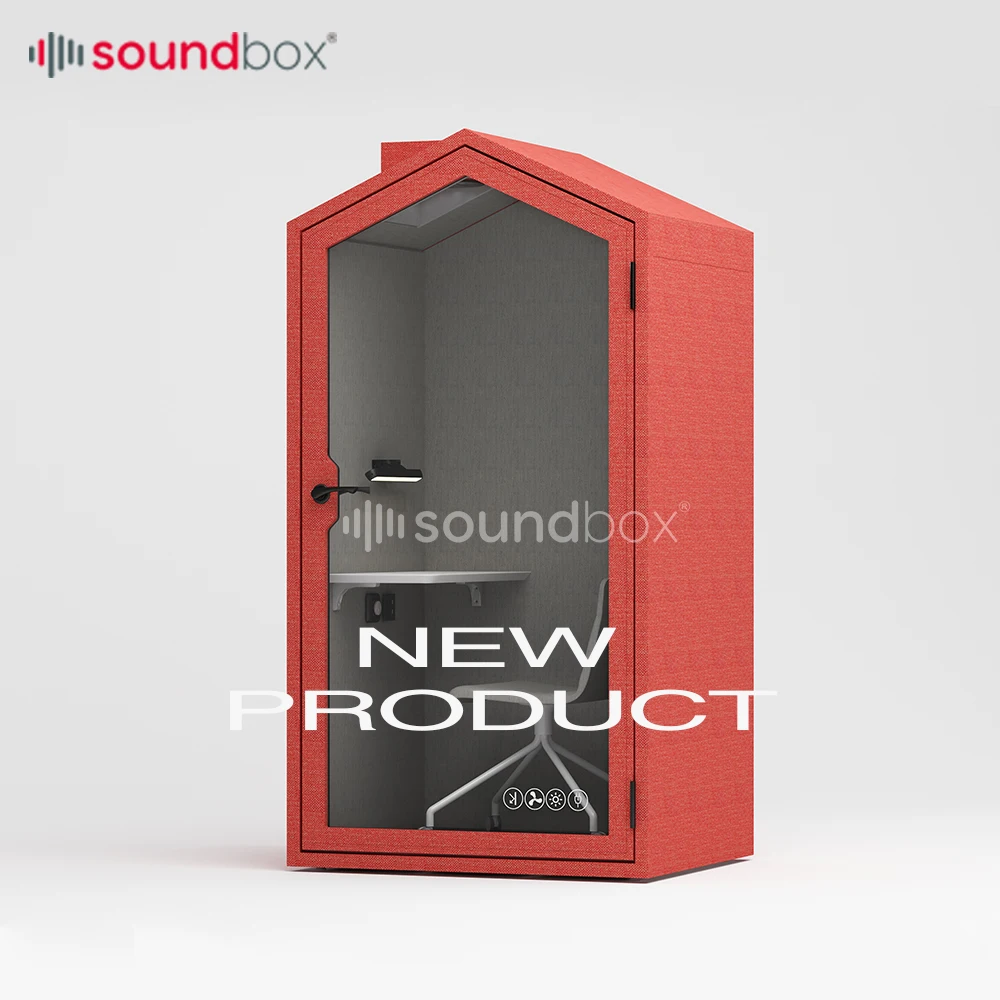 Portable Soundbox Silence Booth 2 Person Meeting Pod Soundproof Prefab Cabin With Light Office Pod
