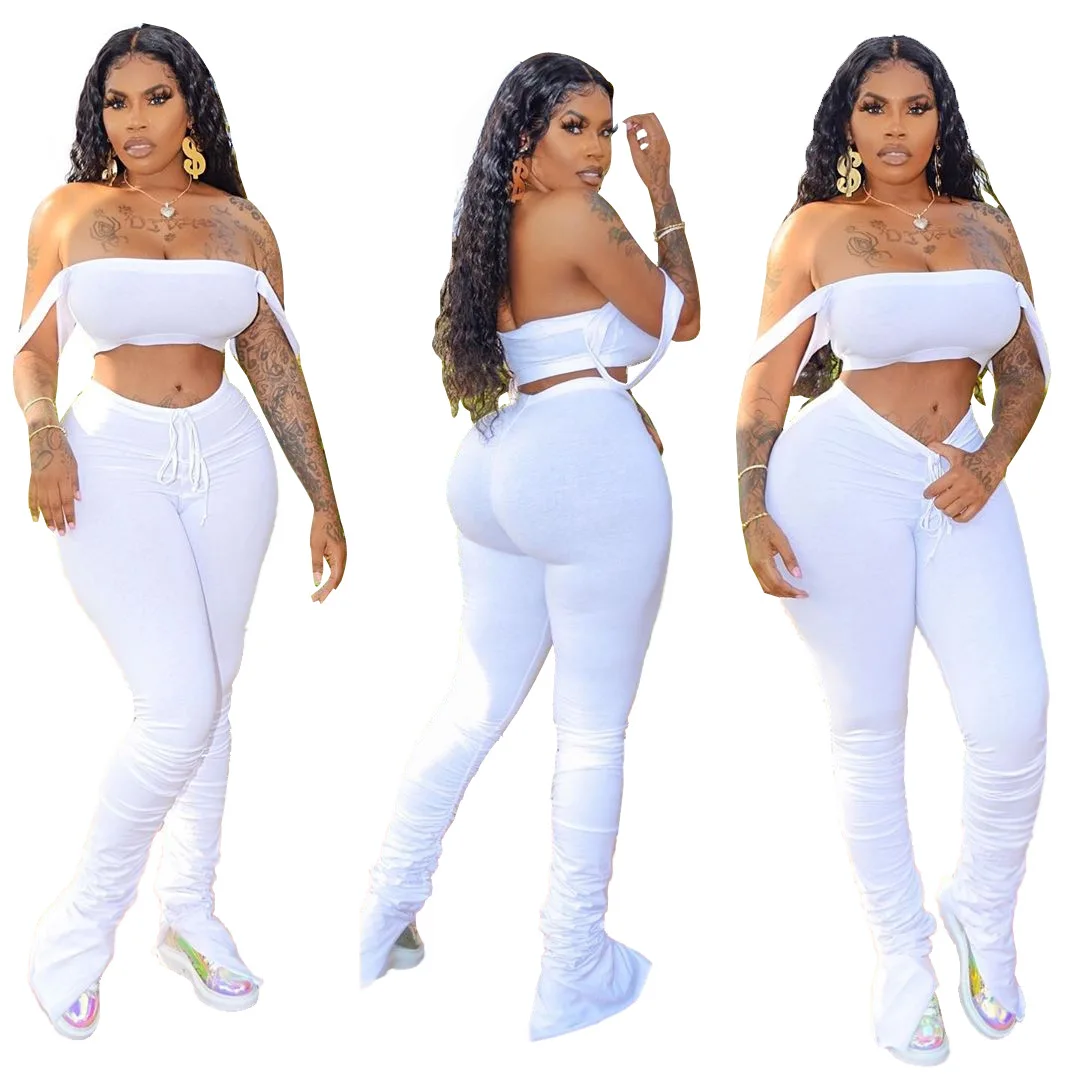 off white two piece legging set