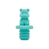 Bear wine stopper blue