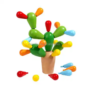 Wholesale Montessori Educational Toys for Kids 3D Wood Cactus & Tree Games Colorful Arts & Crafts