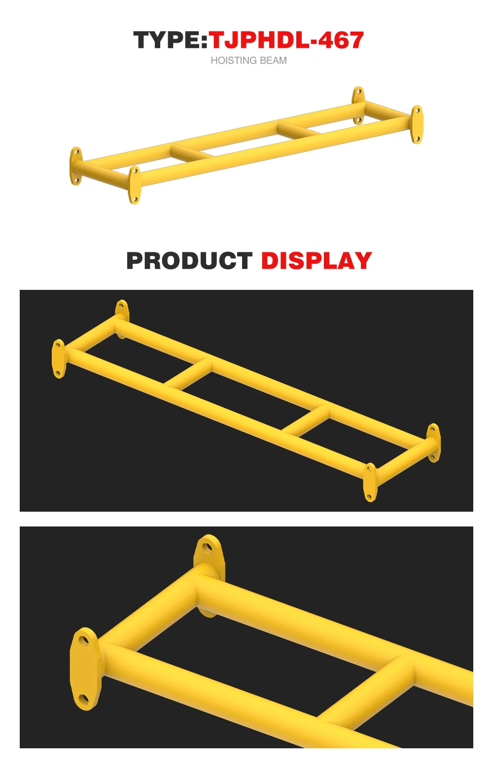 New Adjustable Lifting Points Alloy Steel Frame Balance Beam with Customizable Hooks and Multiple Load Capacities