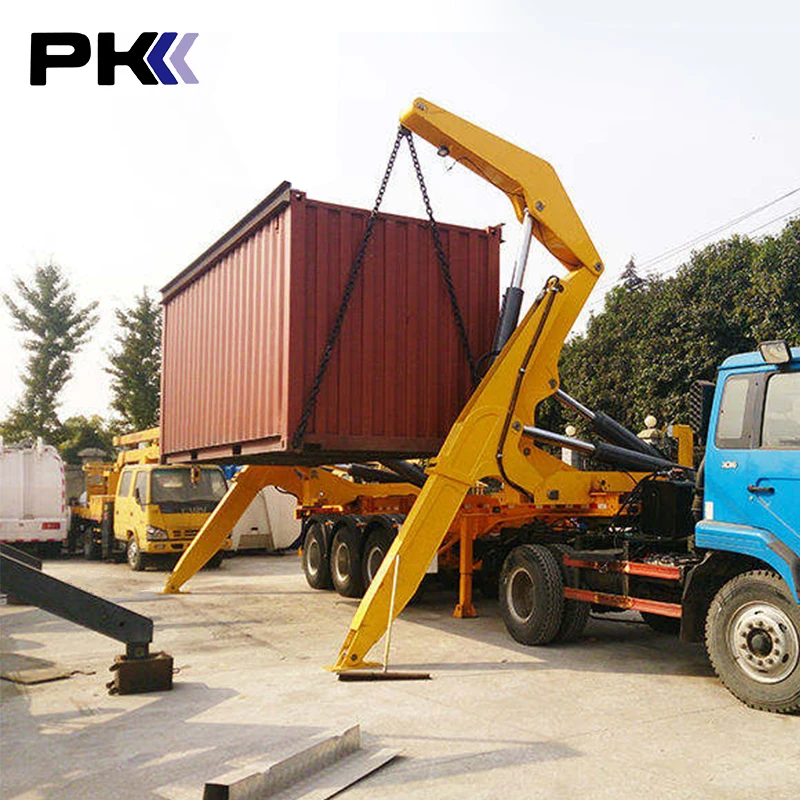 3axle Container Side Loader Semi Trailer 40ft Skeleton Container ...