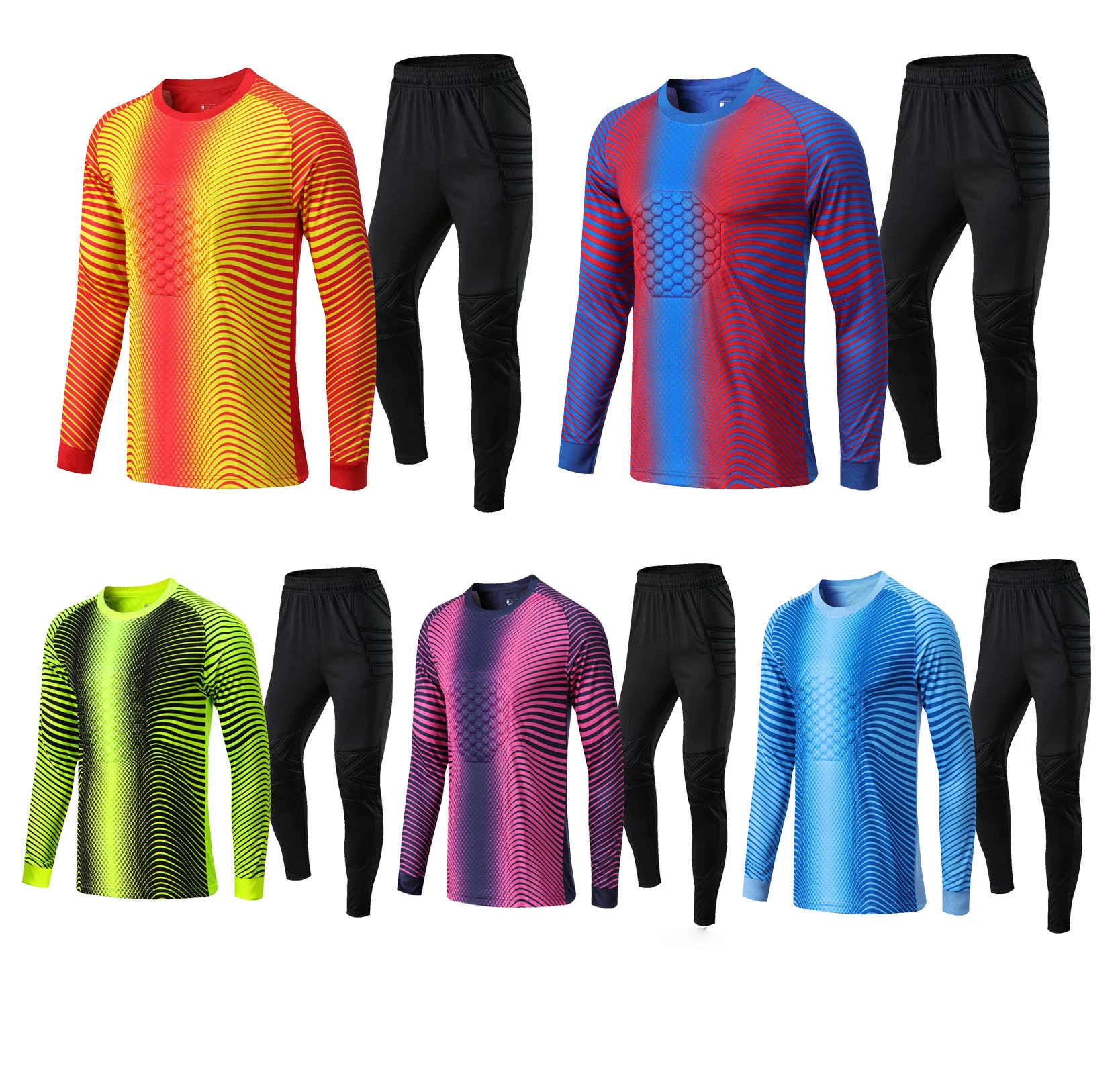 Sublimation Polyester Winter Outdoor Long Sleeve Adult Soccer Goalkeeper Jersey Men Goal Keeper