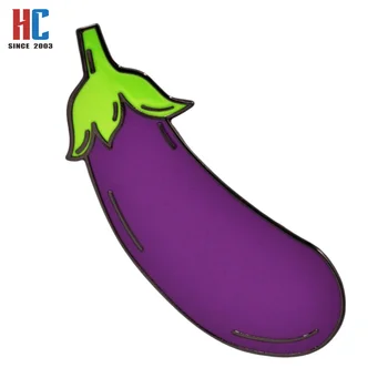 20 Years  Factory Custom Eggplant Hard Enamel Lapel Pin Fruit Vegetable gift