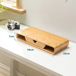 Новый дизайн, декоративная подставка для монитора из бамбукового дерева с выдвижным ящиком для гостиной